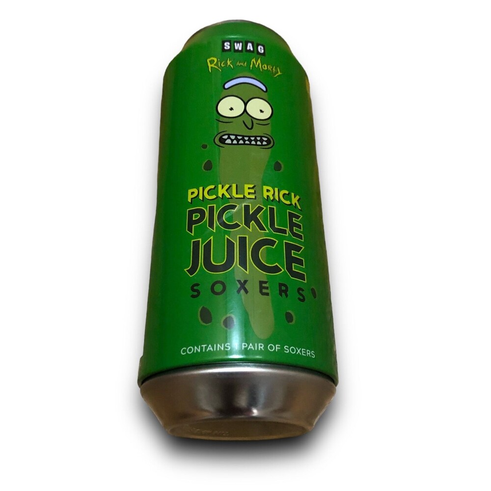 Swag Rick and Morty Pickle Rick "Pickle Juice" Men's Crew Socks - (8-13)